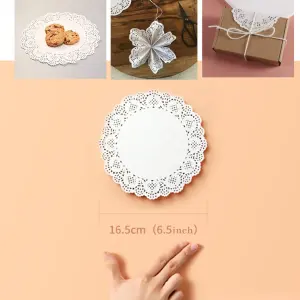 6.5 inch Paper Doilies | Round Placemats | Decorative Accessories | Disposable Paper Mats - White (140 pcs Pack)