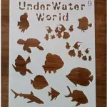Fishes Turtle under water theme Decoration icing Stencils