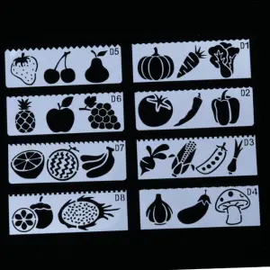 8 pcs Fruits and vegetables Theme Decoration icing Stencils set
