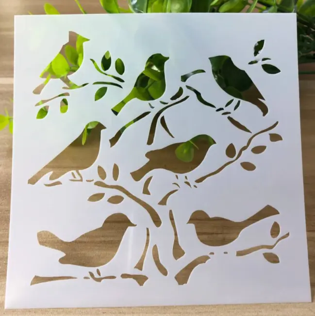 1 pcs Bird theme Decoration icing Stencil Style 2