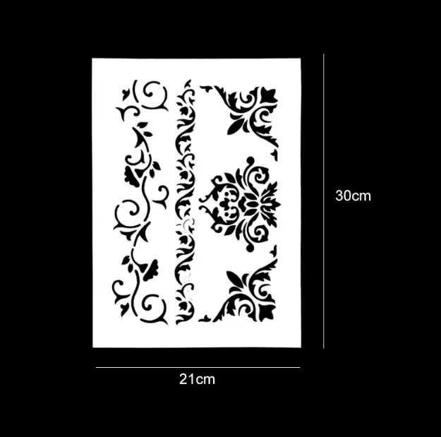 1 pcs Large Floral Pattern Decoration icing Stencils Style 46