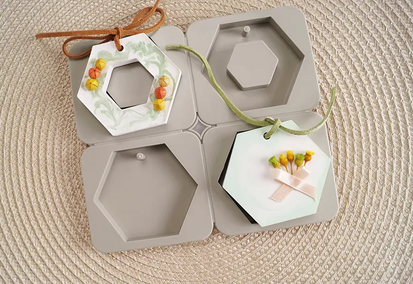 Hexagon Shaped Aromatherapy Air Outlet Fragrance Wax Tablets Silicone Mould