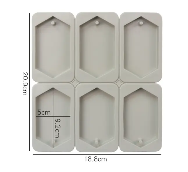6 Cavity Polygon Shaped Aromatherapy Air Outlet Fragrance Wax Tablets Silicone Mould