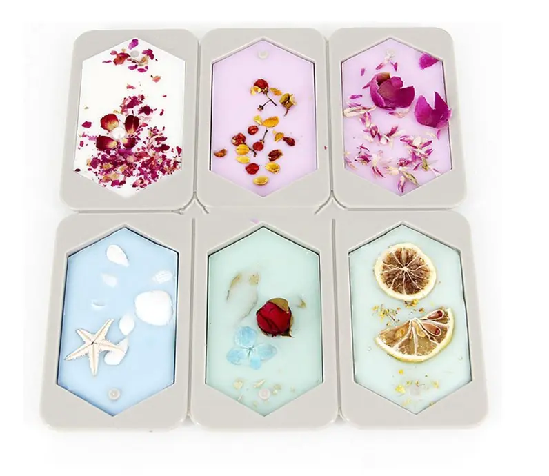 6 Cavity Polygon Shaped Aromatherapy Air Outlet Fragrance Wax Tablets Silicone Mould