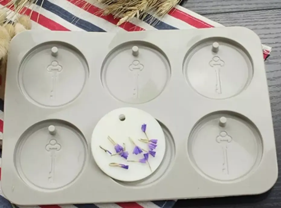 Circle Shaped Aromatherapy Air Outlet Fragrance Wax Tablets Silicone Mould