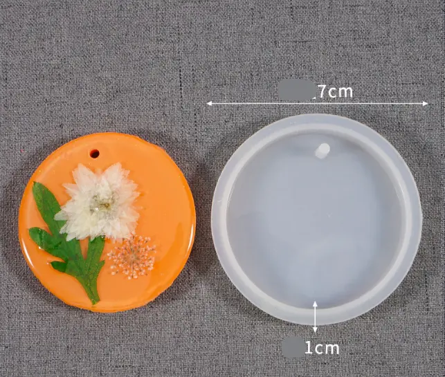 Single cavity Circle Shaped Aromatherapy Air Outlet Fragrance Wax Tablets Silicone Mould