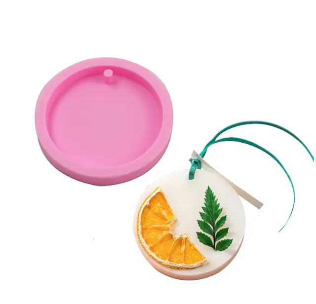 Single cavity Circle Shaped Aromatherapy Air Outlet Fragrance Wax Tablets Silicone Mould