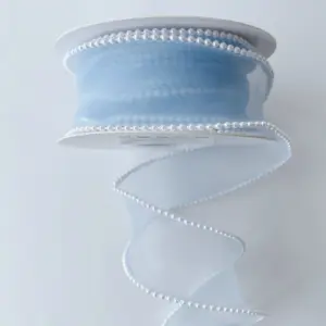 2 meter Pearl theme Blue colour muti purpose ribbon