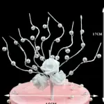 1 pcs Artificial Pearl Blossoms Flower Stick cake topper