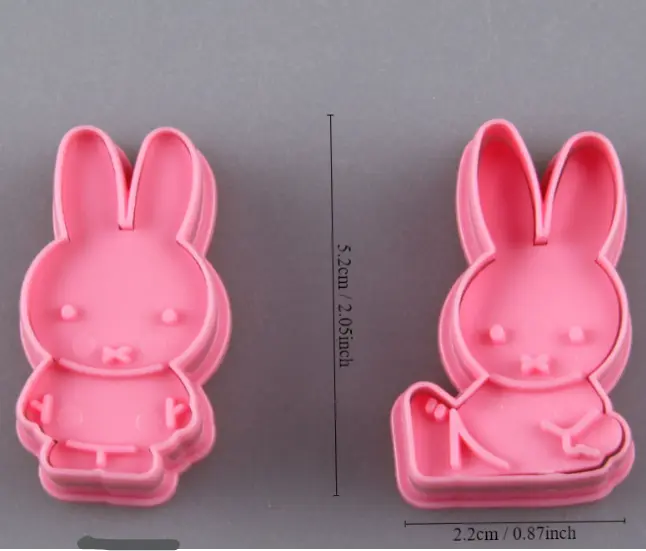 2 pcs Miffy Rabbit Plunger Cutter set