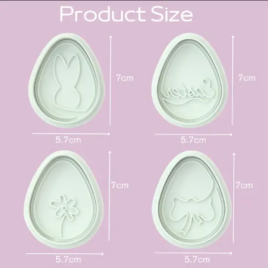 4 pcs Easter Rabbit egg cookie Theme Cookie Cutter set