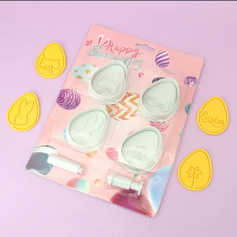 4 pcs Easter Rabbit egg cookie Theme Cookie Cutter set