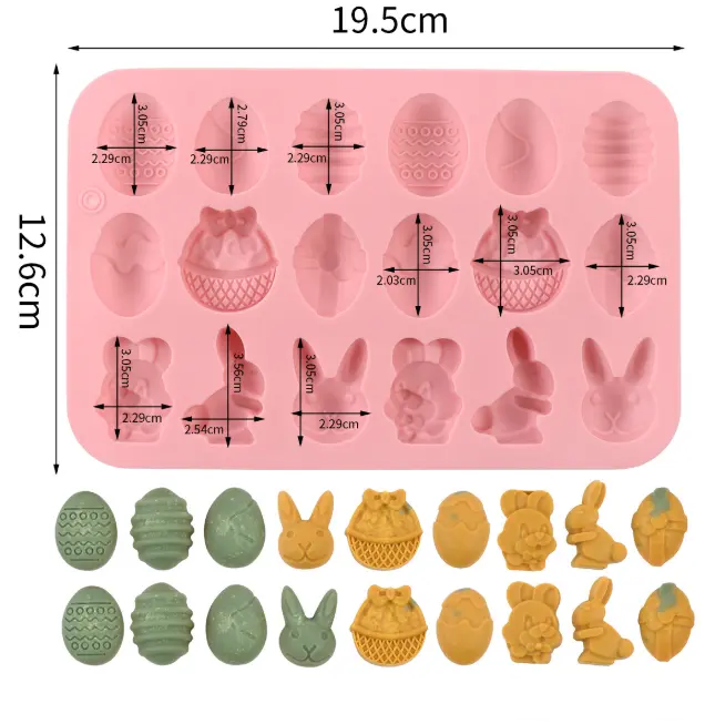 24 Cavity Easter Rabbit theme Silicone Mould