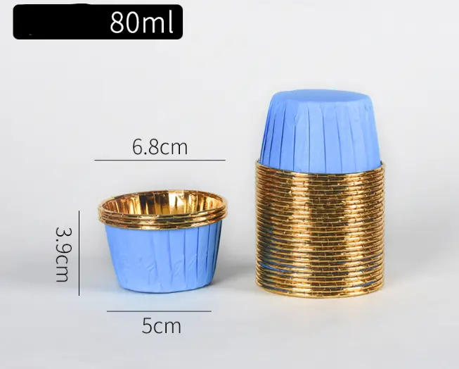 Blue Aluminum Foil Baking Cups / Muffin Cups (50 pieces)