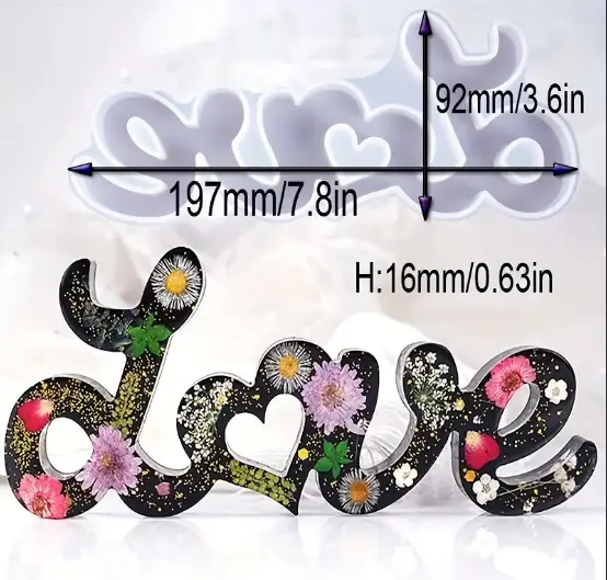 Large 3D love silicone Mould Style 2