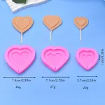 Double Heart 3 cavity Popsicle silicone mould