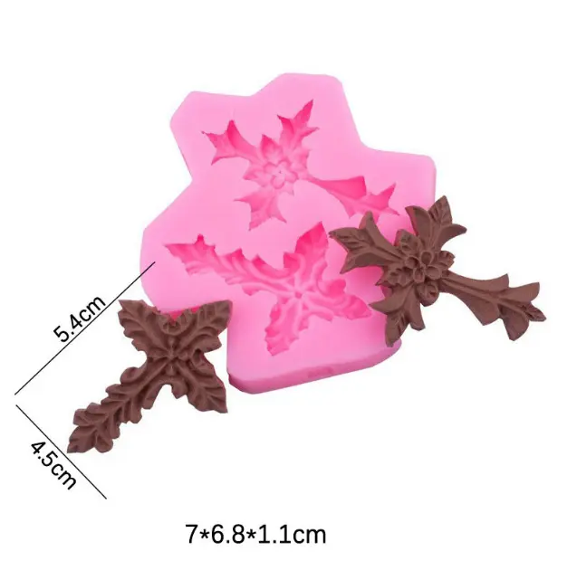 2 Cavity Large Christian Cross Mould Style 3