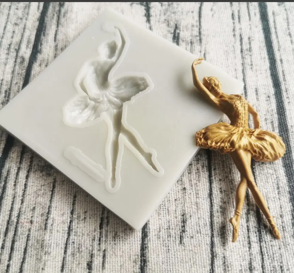 Cute Dancing Ballerina Silicone Mould Style 2