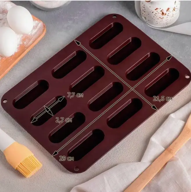12 Cavity Eclair Silicone Mould