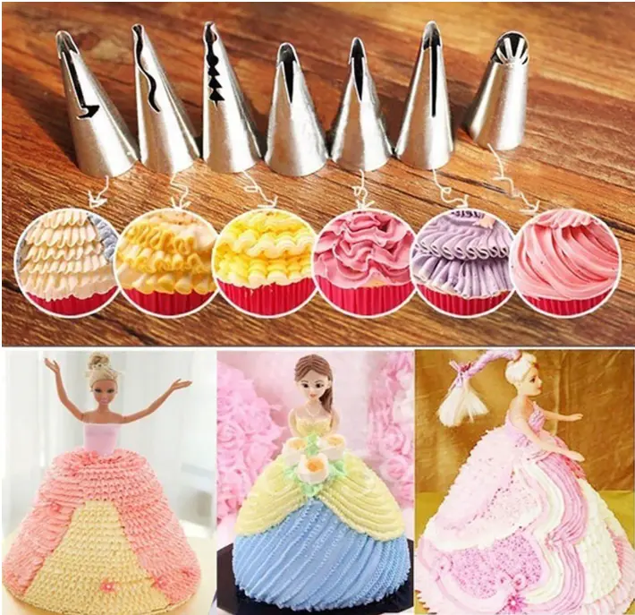 7 pcs Frill Icing Piping Nozzle set
