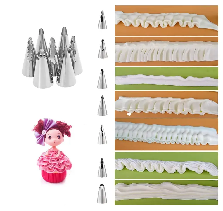 7 pcs Frill Icing Piping Nozzle set