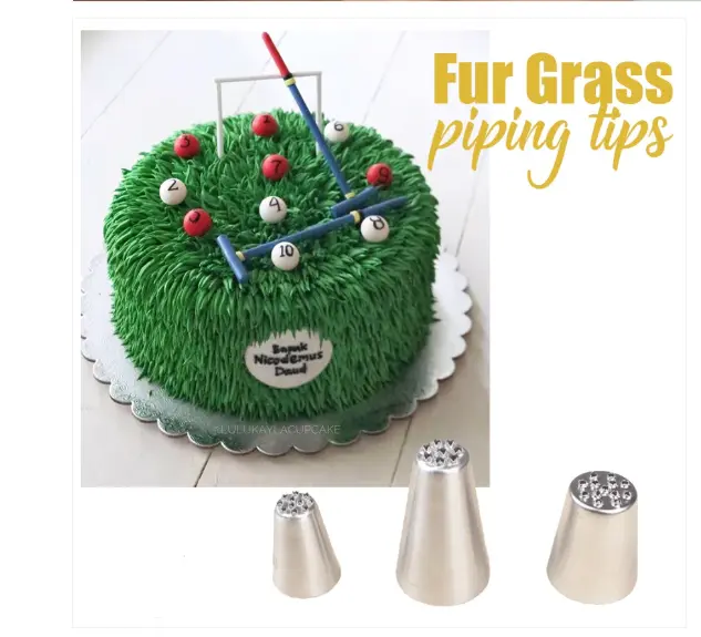 3 pcs Grass hair fur piping tip nozzle multi opening tip 233,234,235