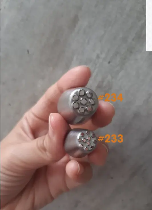 3 pcs Grass hair fur piping tip nozzle multi opening tip 233,234,235
