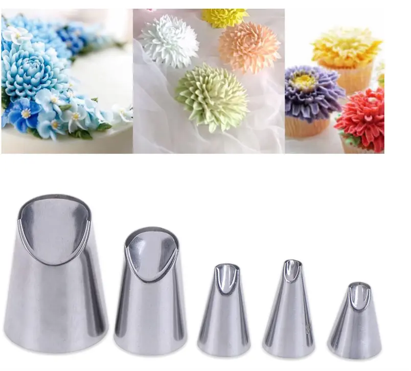 5 pcs Chrysanthemum Petal Icing Piping Nozzle set
