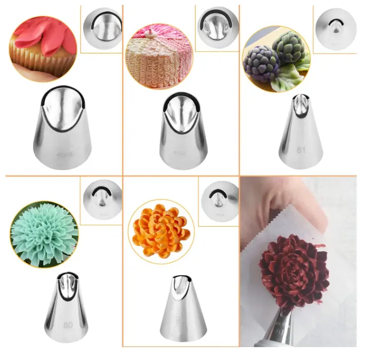 5 pcs Chrysanthemum Petal Icing Piping Nozzle set