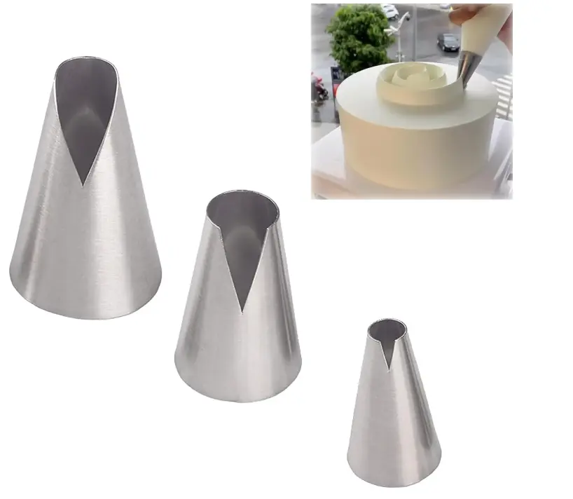 3 pcs V-shaped Wave Icing Piping Nozzle set