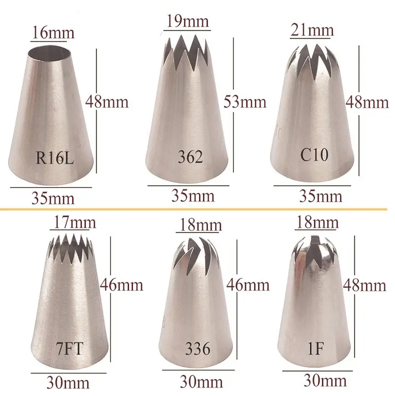 6 pcs Essential Icing Piping Nozzle set