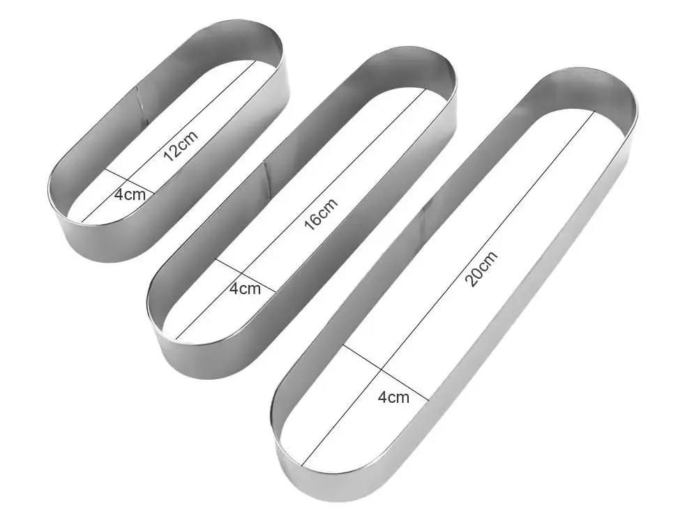Stainless Steel Long Oval Cake Mousse Ring