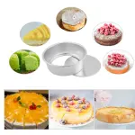 Aluminum Straight Round Cake Push Pan Removable Bottom Cake Mould (6 inch)