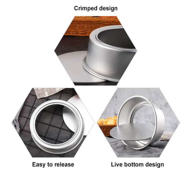 Aluminum Tapered Round Cake Push Pan Removable Bottom Cake Mould (10 inch)