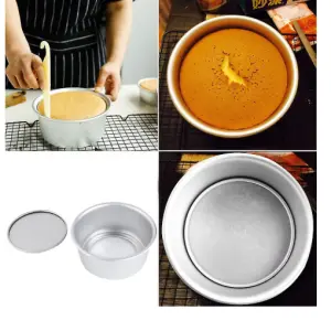 Aluminum Tapered Round Cake Push Pan Removable Bottom Cake Mould (10 inch)