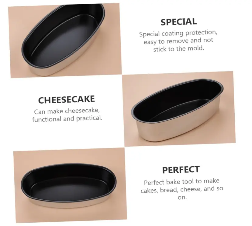 Non-Stick Cake Pan 9 Inch Oval Shape Non-Stick Aluminum Cheese Pan
