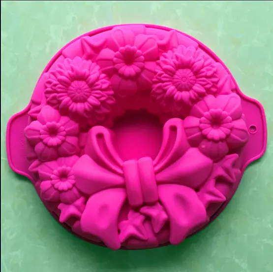 Large Bow with flowers shape Non-Stick Flexible Cake Mould
