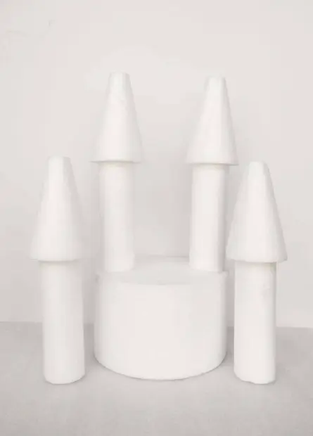 Castle Pillar Foam Square Cake Dummy ( Height 15 cm diameter 4 cm)
