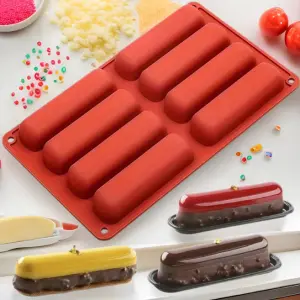 8 Cavity Eclair Chocolate Bar Silicone Mould