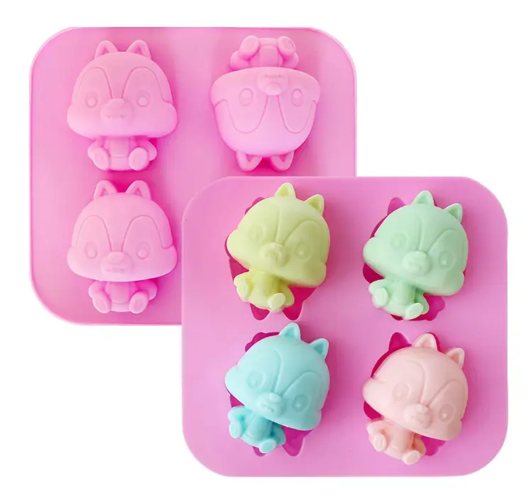 4 Cavity Squirrels Silicone Mould