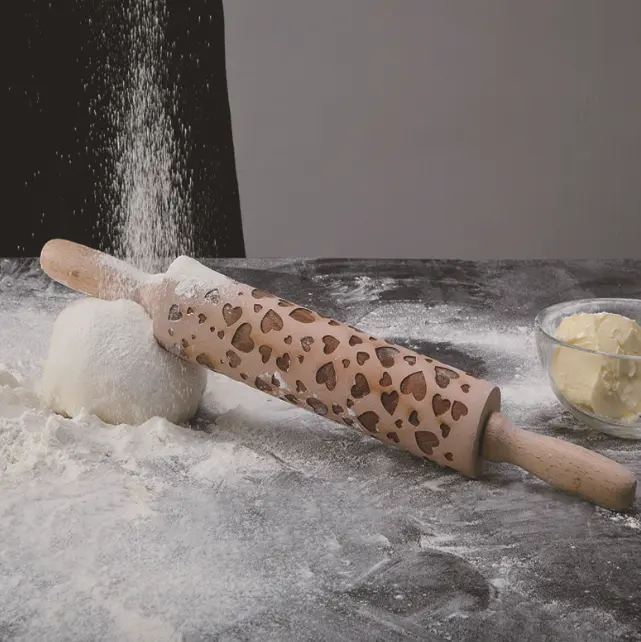 Heart shape Fondant Embossed Rolling Pin