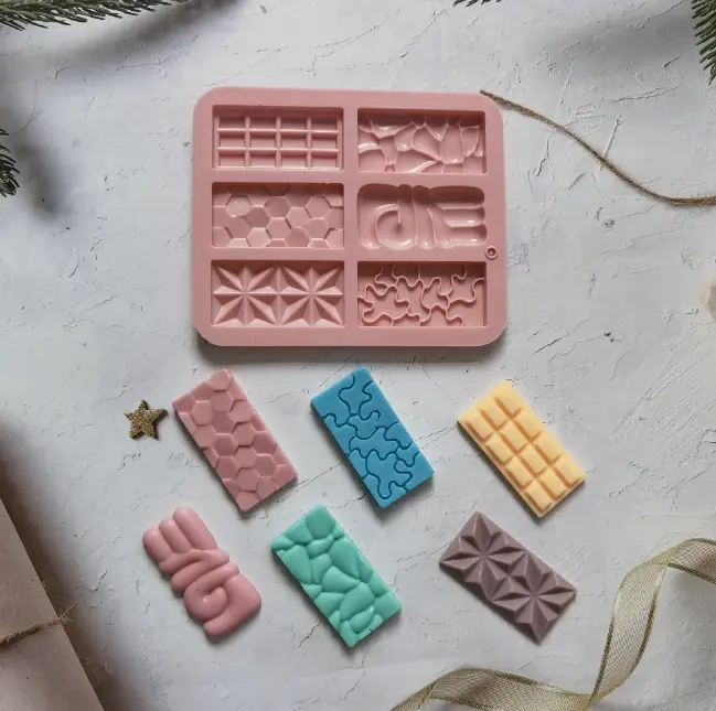 6 Cavity Mini Multi Bar Shape Silicone Chocolate Mould