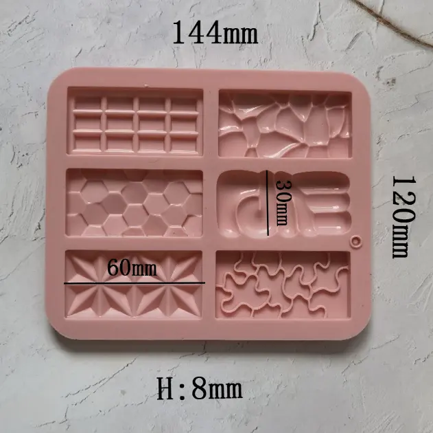 6 Cavity Mini Multi Bar Shape Silicone Chocolate Mould