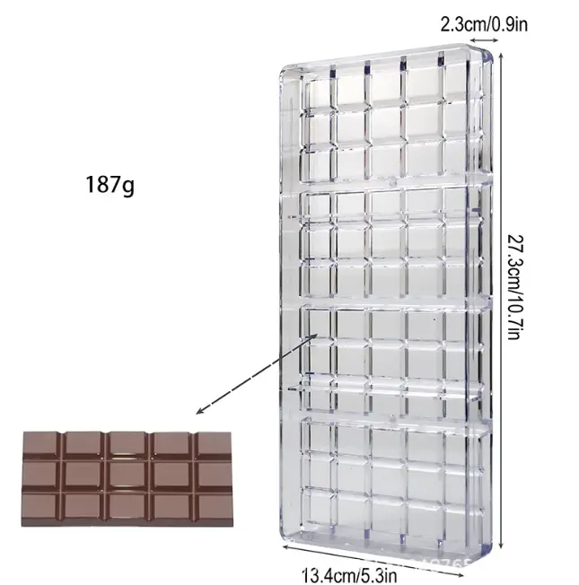 4 Cavity Bar Shape Polycarbonate Chocolate Mould