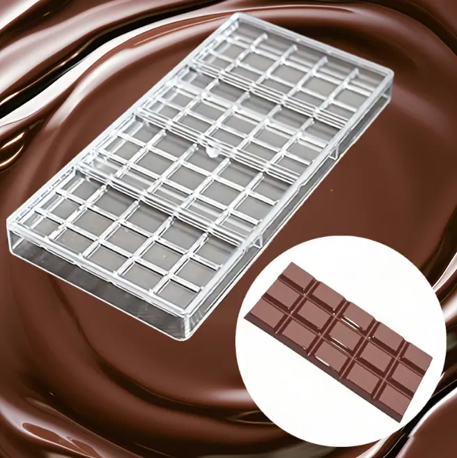4 Cavity Bar Shape Polycarbonate Chocolate Mould