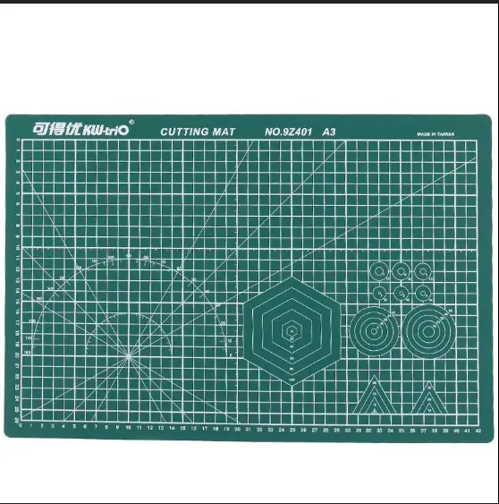 Self Healing 3-Ply Double Sided Durable Non-Slip PVC Cutting Mat Great for Scrapbooking,Quilting,Sewing and all Arts & Crafts Projects - A3 Size