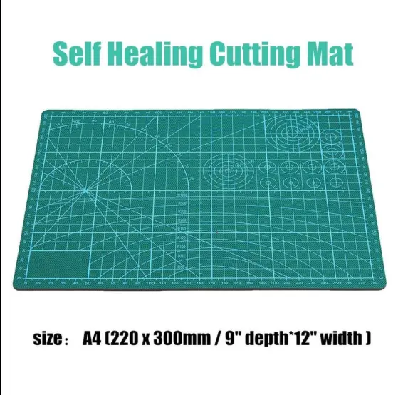 Self Healing 3-Ply Double Sided Durable Non-Slip PVC Cutting Mat Great for Scrapbooking,Quilting,Sewing and all Arts & Crafts Projects - A4 Size