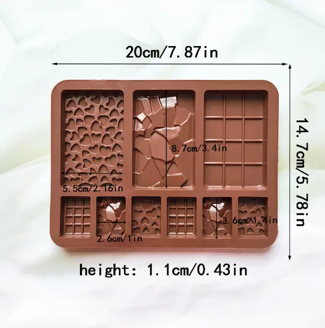 All in One Bar Mould | 9 in 1 bar mould | Hearts,Broken,Cadbury Medium size mould