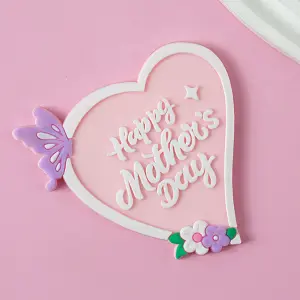 1 pcs Happy Mothers day decorated heart cake topper
