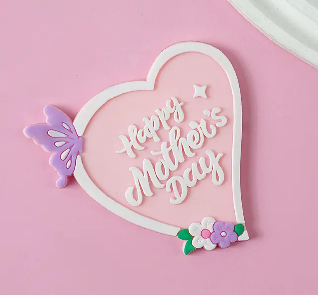 1 pcs Happy Mothers day decorated heart cake topper